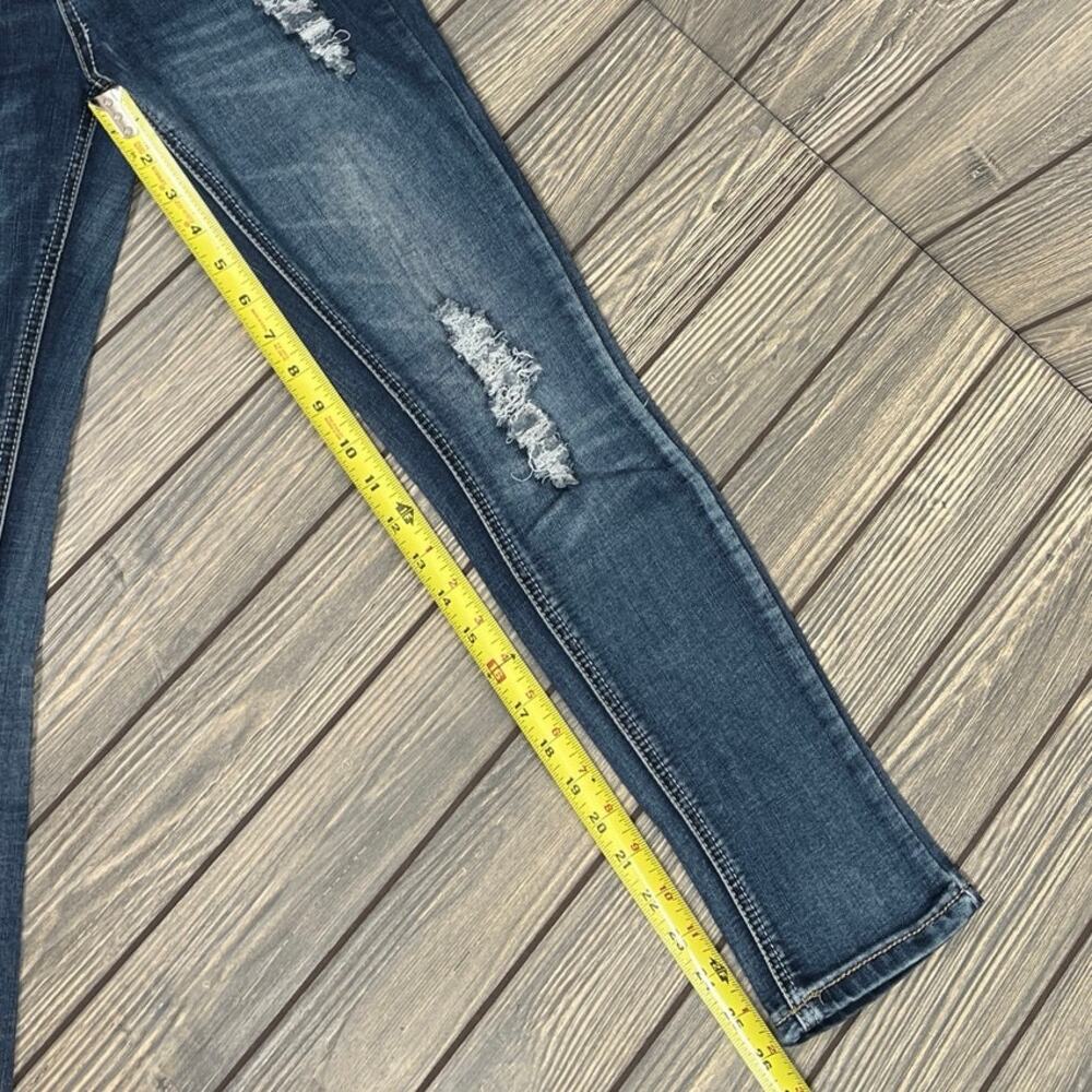 Hydraulic‎ Jeans Bailey Crop Skinny Sz 3/4 Distressed Studded Contrast Stitch - Picture 8 of 8
